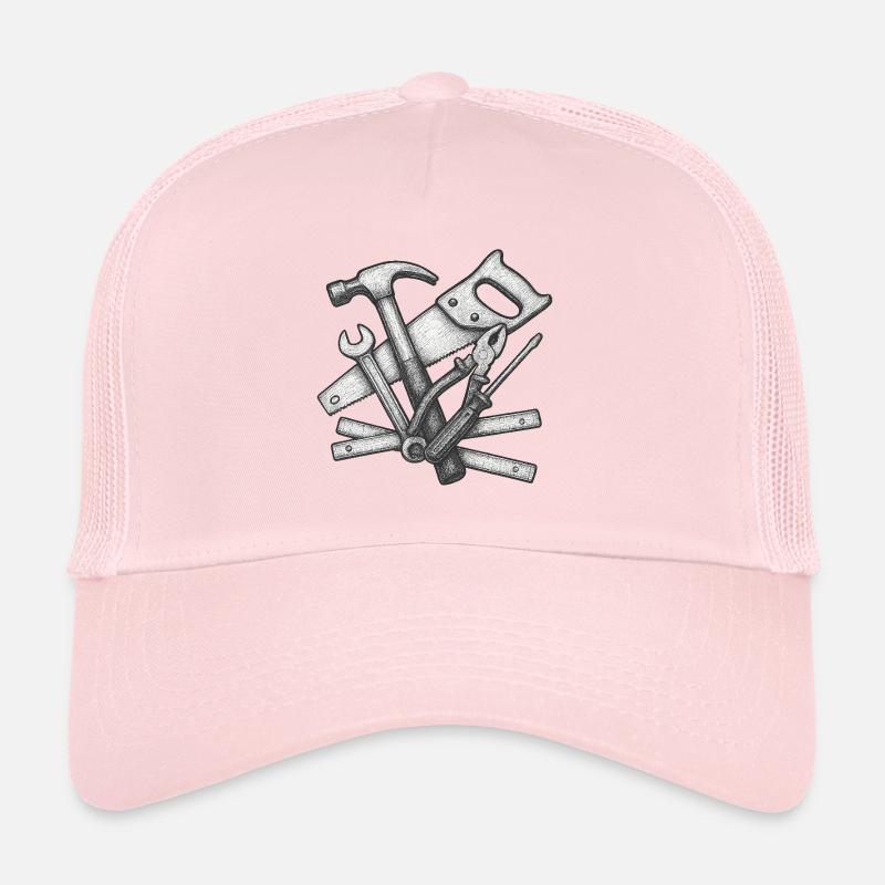 Realistic Craft Tools Illustration Trucker Cap