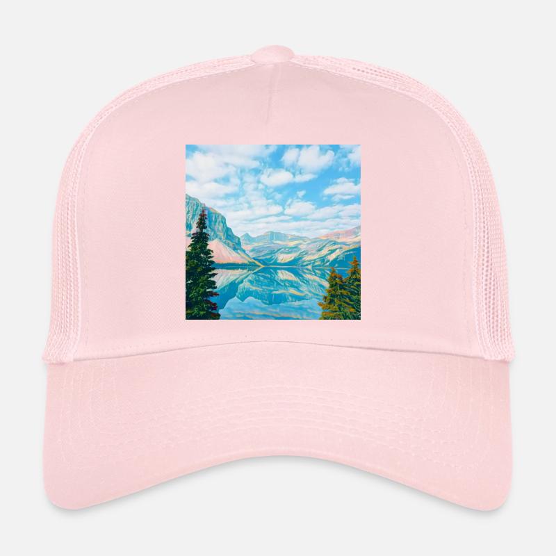 Reflet bleu ciel du lac de montagne Casquette trucker 