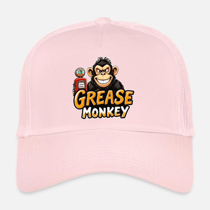 GreaseMonkey Grins-Mechaniker - Trucker Cap - Hellrosa