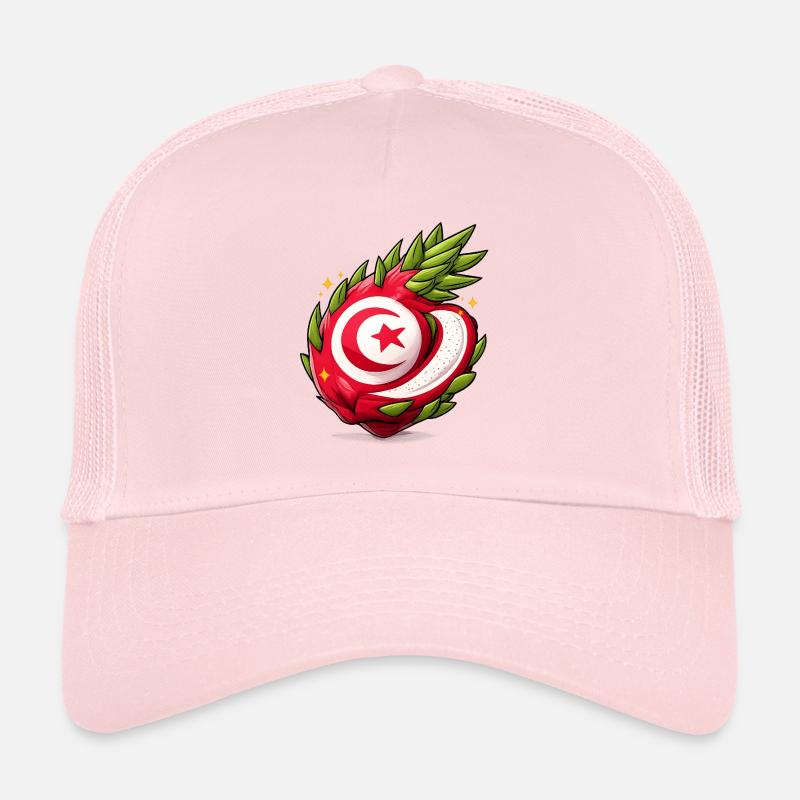 Tunisian Fruit Heart Pattern Trucker Cap