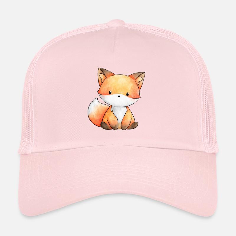 Illustrated Fox – Storytelling and Forest Atmosphere - Trucker Cap - pale pink