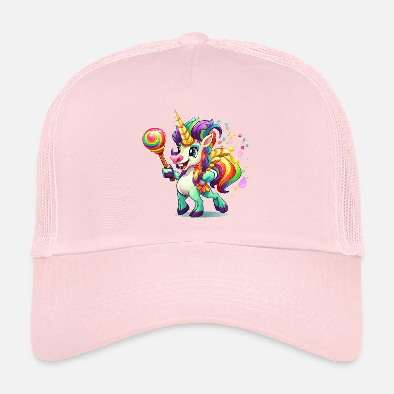 Buntes Einhorn mit Lolly Trucker Cap