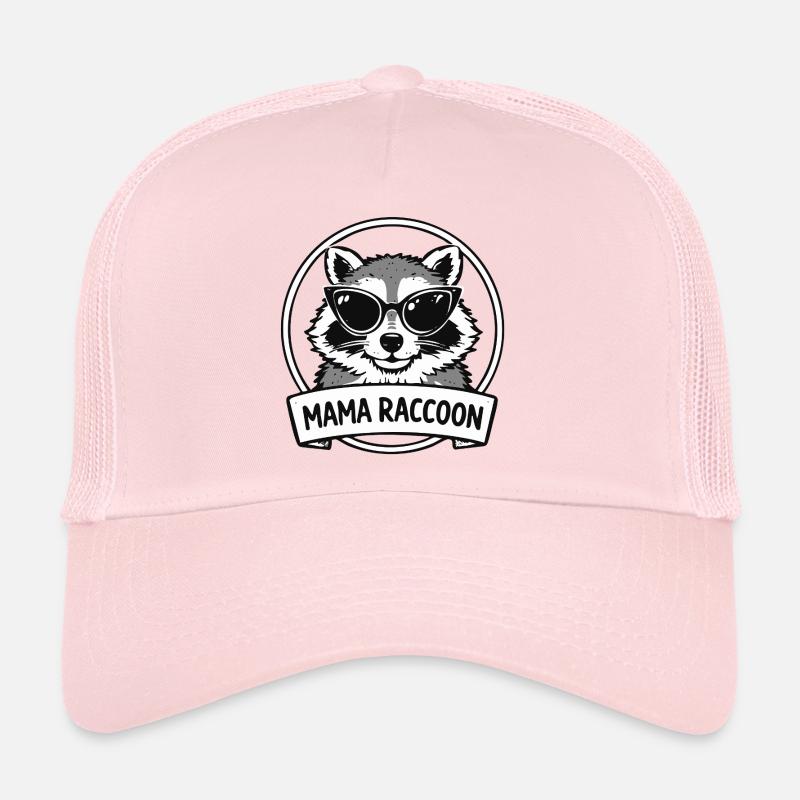 Mama Waschbär mit Sonnenbrillen Logo Trucker Cap