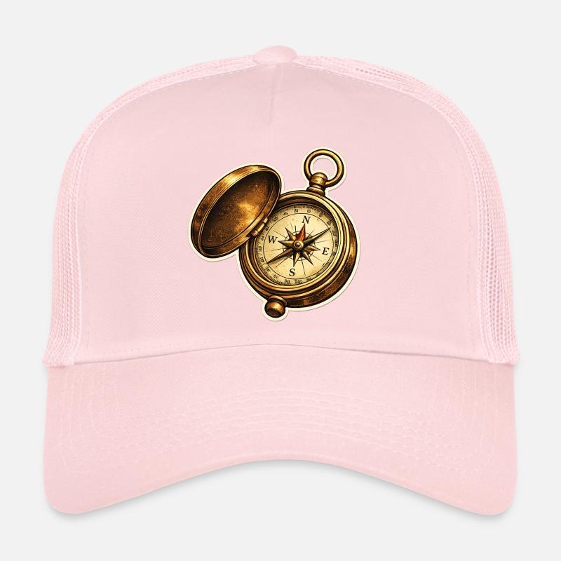 Antique Compass Watch Adventure Trucker Cap