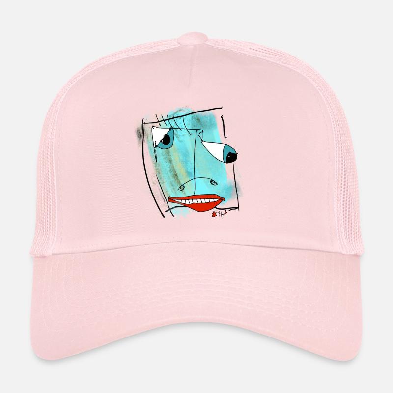 Abstract Face Design Watercolor Trucker Cap