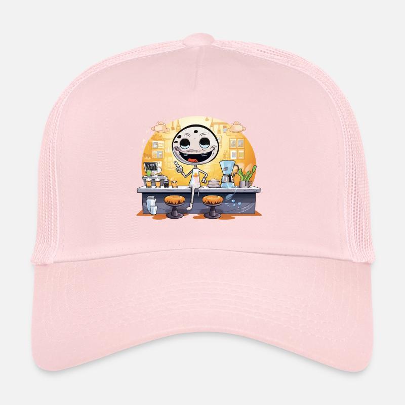 Dessin animé Barista Robot Café Casquette trucker 