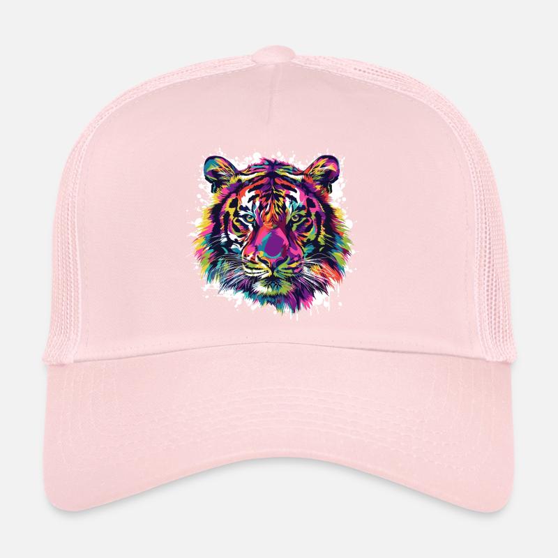 Éclat de couleur animal tigre Casquette trucker 