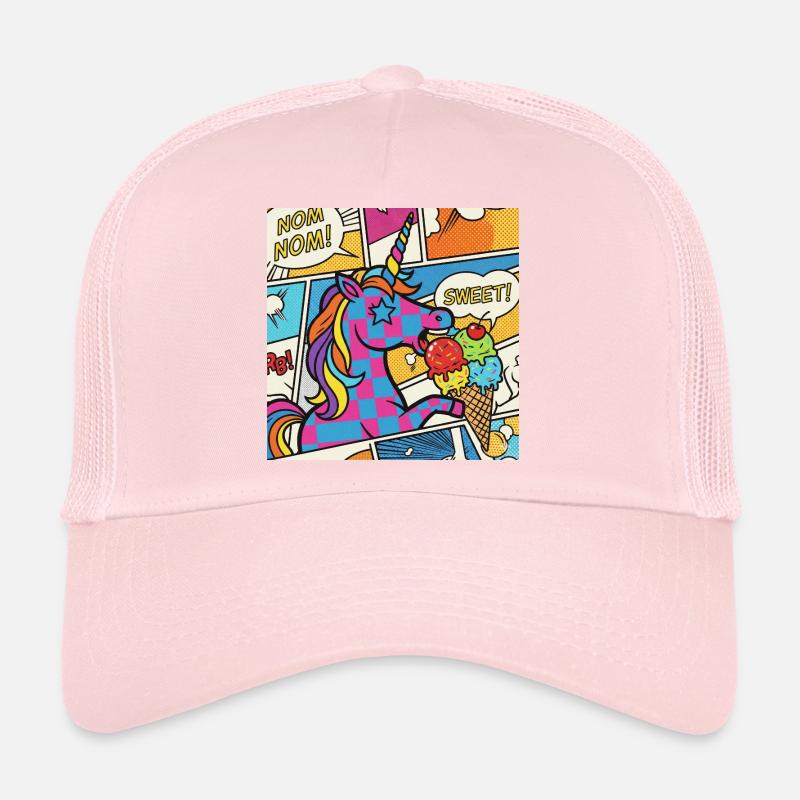 Einhorn-Pop-Art-Delight-Regenbogen - Trucker Cap - Hellrosa