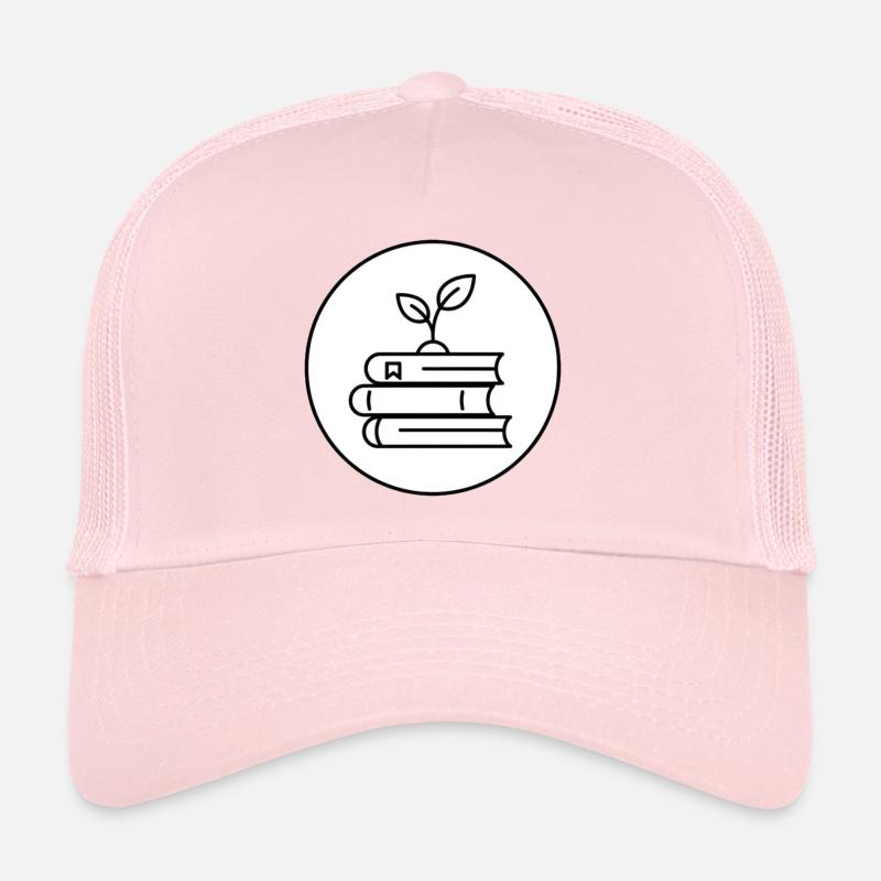 Minimalist Book Stack with Plant Cozy Reading Trucker Cap