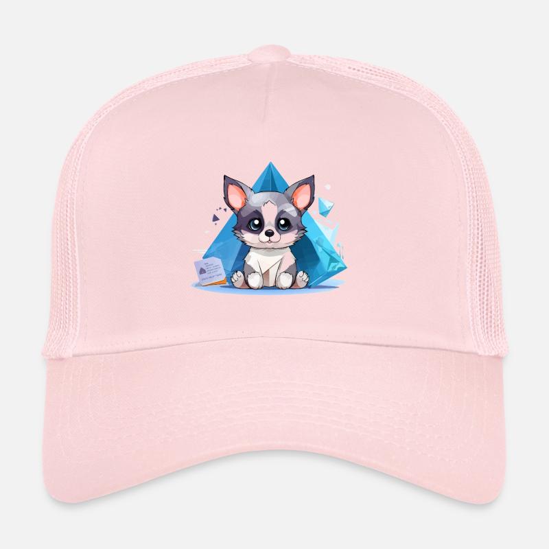 Kristallhündchen im Eisstil Trucker Cap