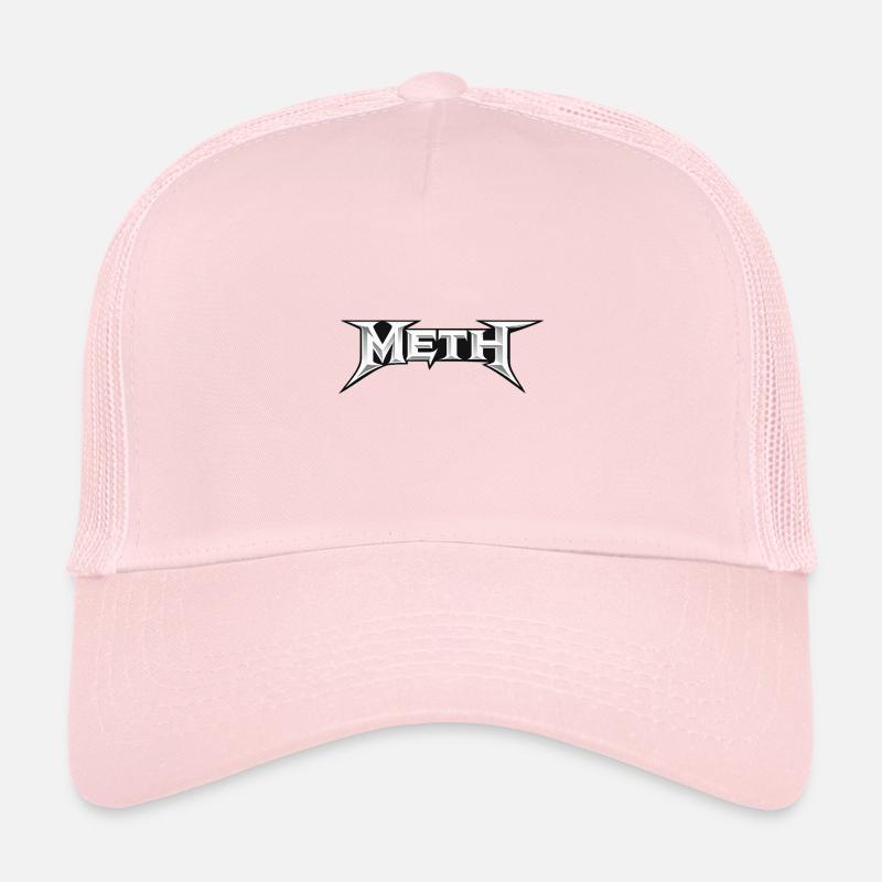 "Meth" - Metal Parody Design - Trucker Cap - pale pink
