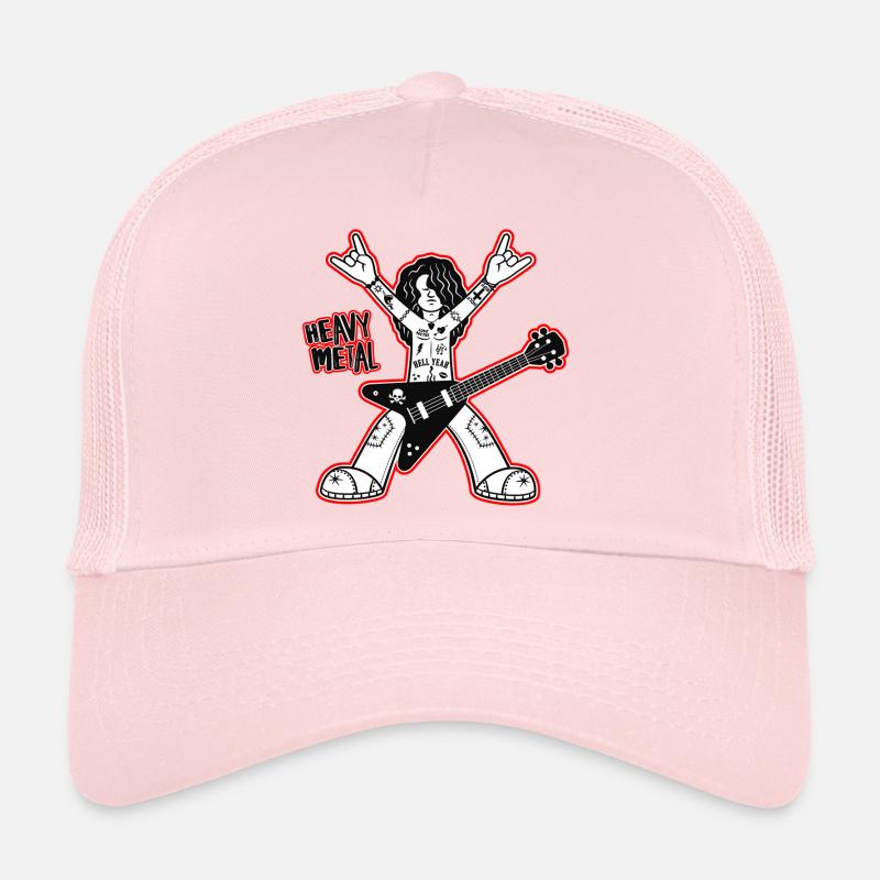 Guitariste de dessin animé Heavy Metal Casquette trucker 