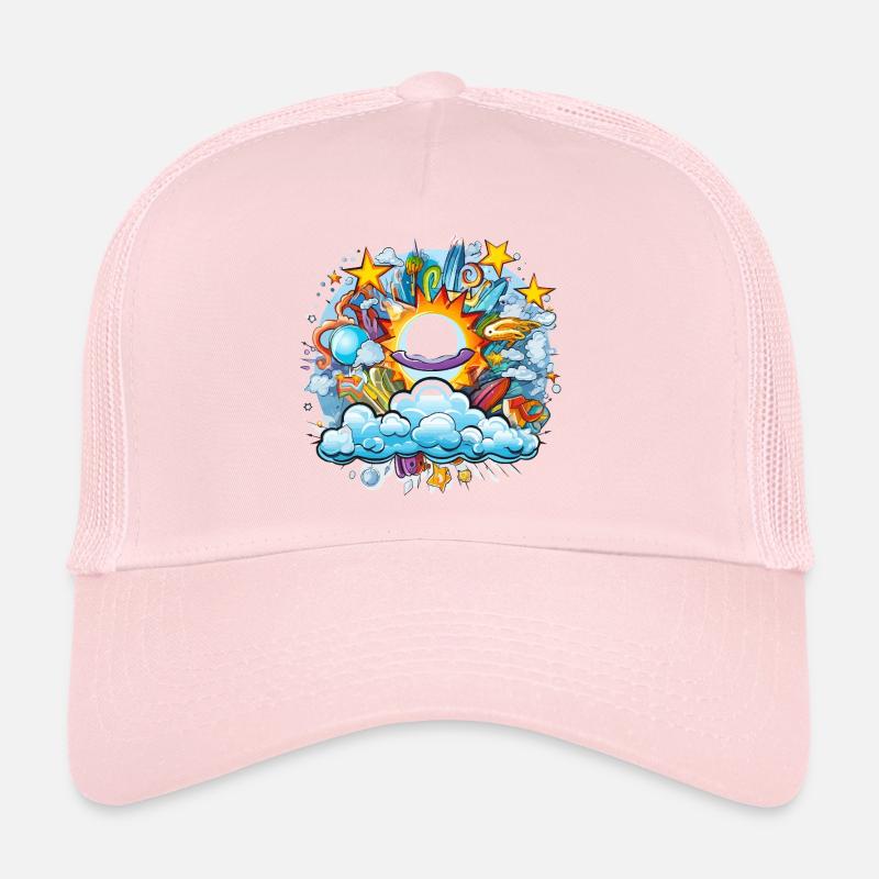 Kosmische Sonnenflug Doodle Trucker Cap