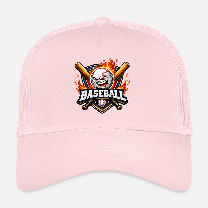 Flammendes Baseball-Maskottchen Trucker Cap