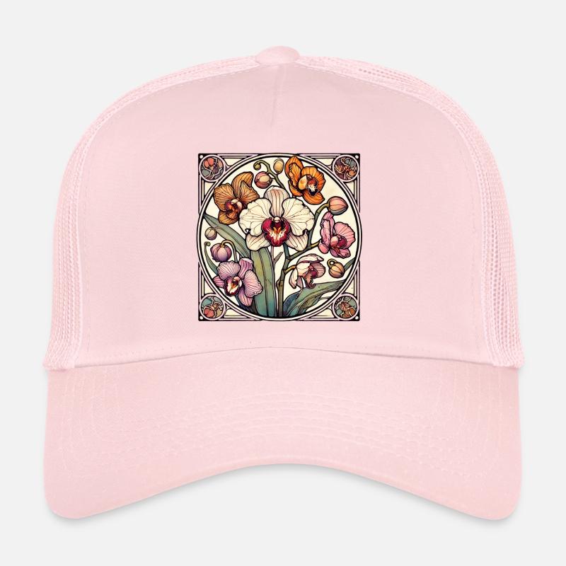 Cercle de vitrail d’orchidées Casquette trucker 