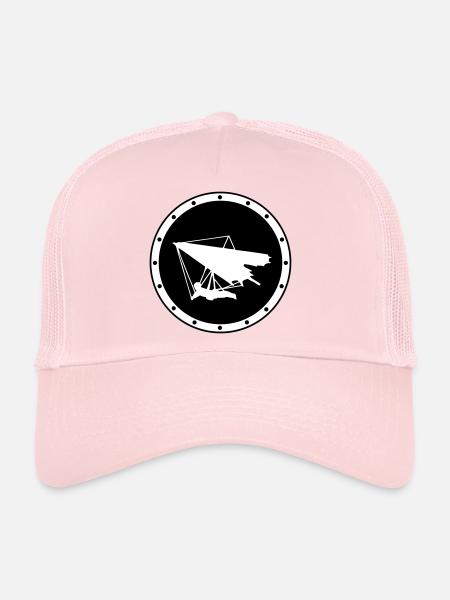 Minimalist Ring Delta Wing Badge - Trucker Cap - pale pink - Front