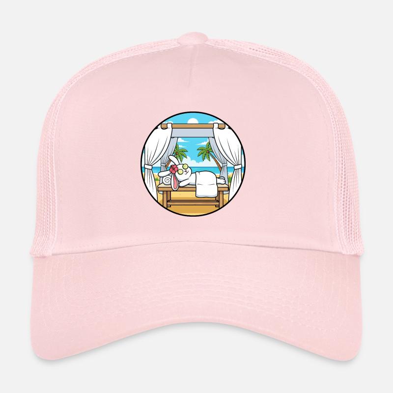 Beach Spa Bunny Rabbit Relaxing Art Trucker Cap
