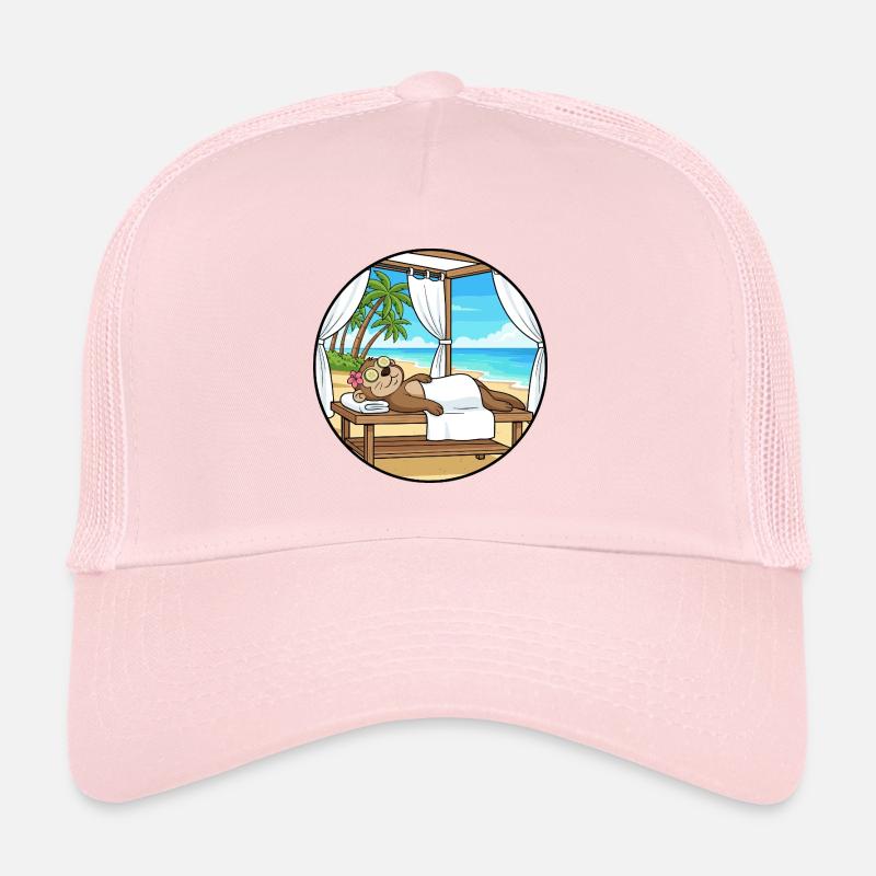 Beach Spa Monkey Ape Relaxing Art Trucker Cap