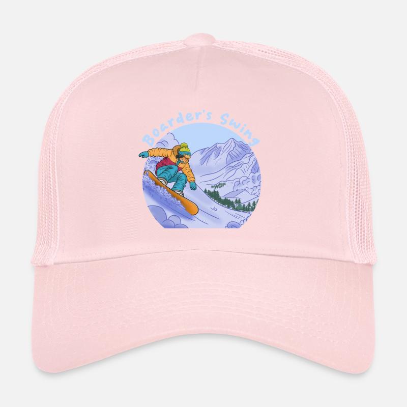 Boarder's Swing Snowboard Sport Trucker Cap