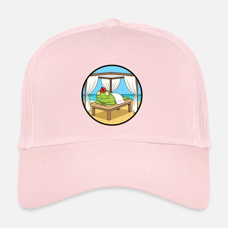 Art relaxant de la grenouille de plage Spa Casquette trucker 