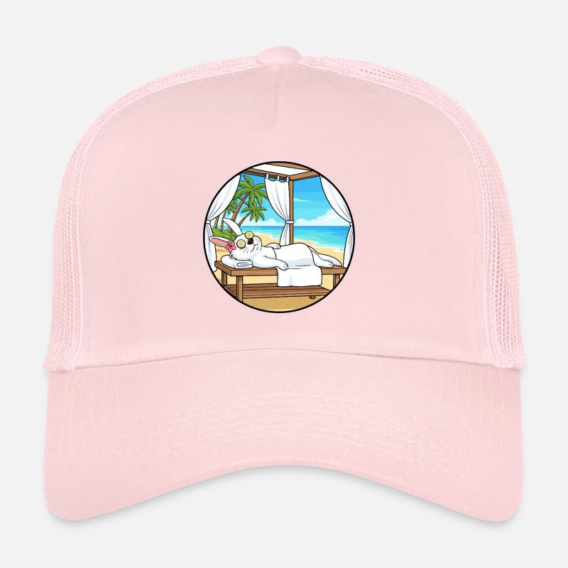 Beach Spa Rabbit Bunny Relaxing Art Trucker Cap