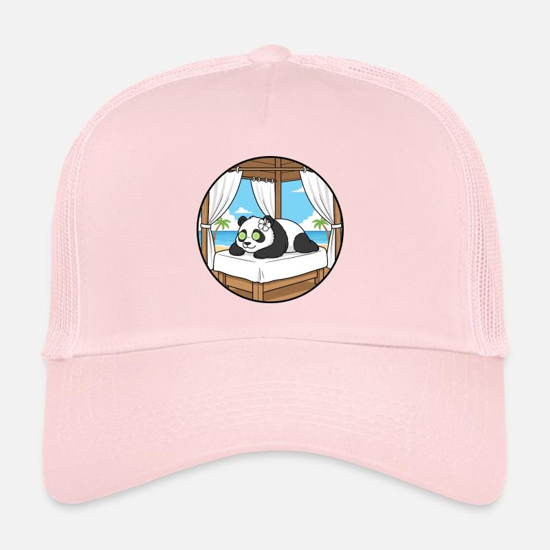 Beach Spa Panda Bear Relaxing Art Trucker Cap