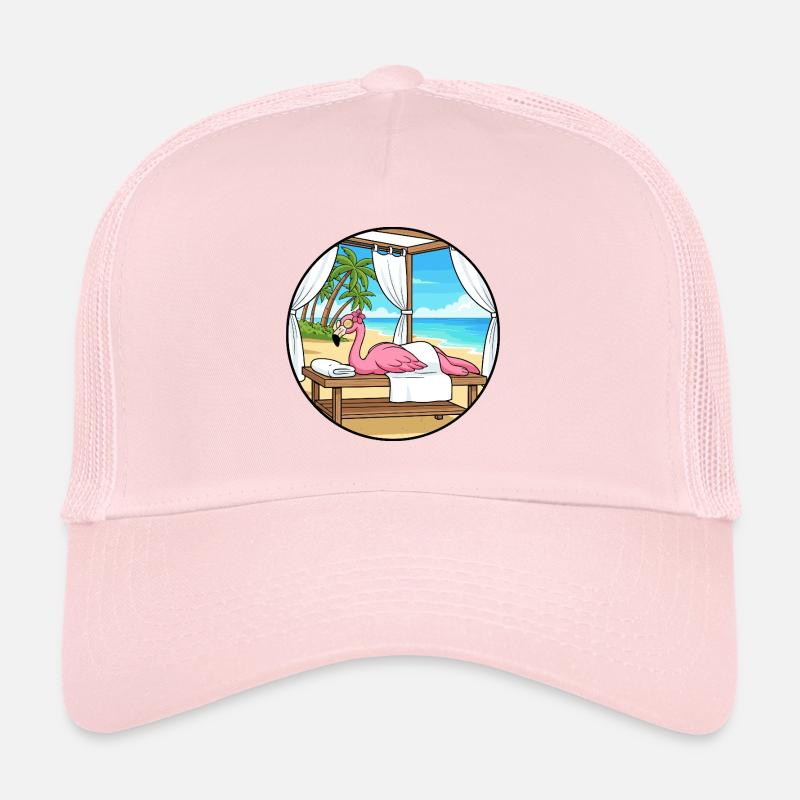 Spa de plage Flamants Oiseaux Relaxant Art Casquette trucker 