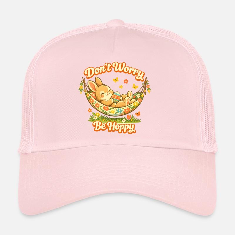 Cute Easter bunny with colorful egg and lettering Trucker Cap