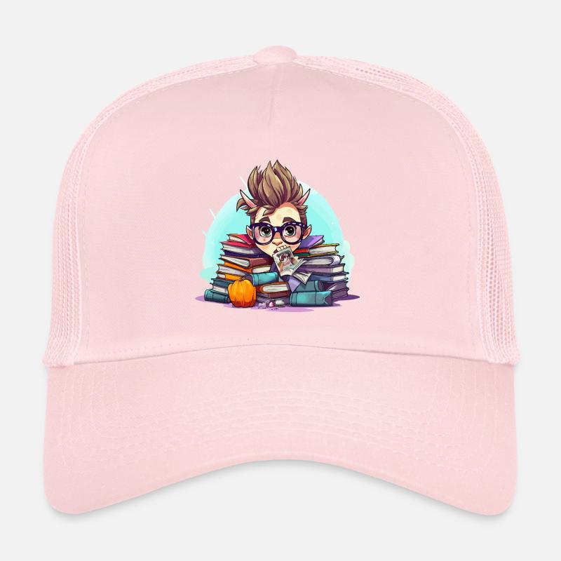 Un nerd de livres dans la pile Casquette trucker 