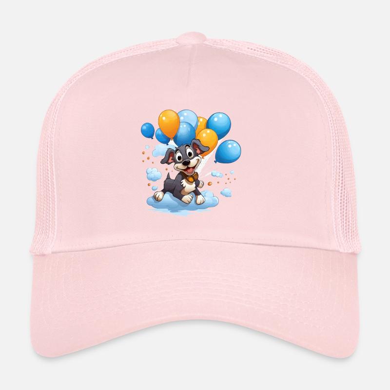 Chien ballon volant dans les nuages Casquette trucker 