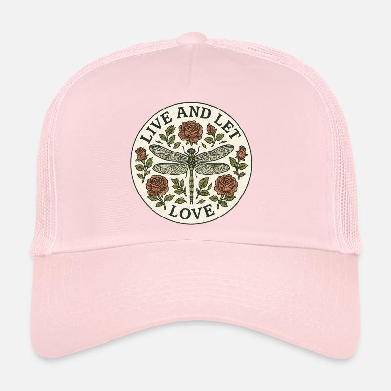 Live and Let Love Dragonfly Circle Trucker Cap