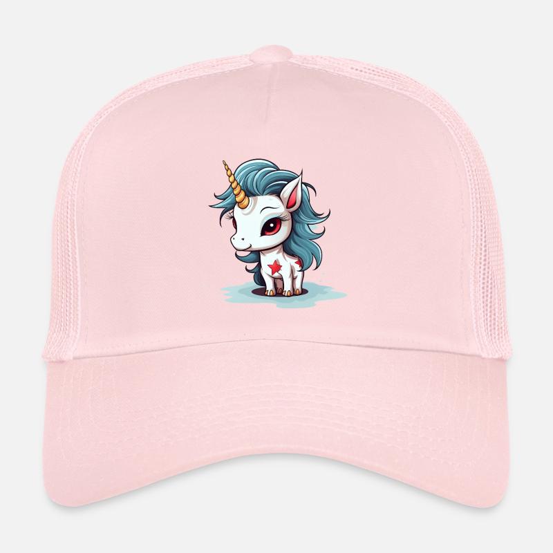 Blue-haired unicorn with stars Trucker Cap