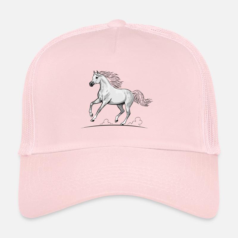Cheval Blanc Pur-Sang Trot Élégance Équestre Casquette trucker 