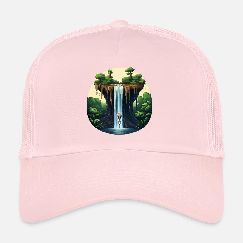 Extraterrestre à la cascade dans la jungle Casquette trucker 