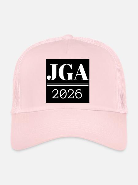 Chemise d’enterrement de vie de garçon - Casquette trucker  - rose pâle - Devant