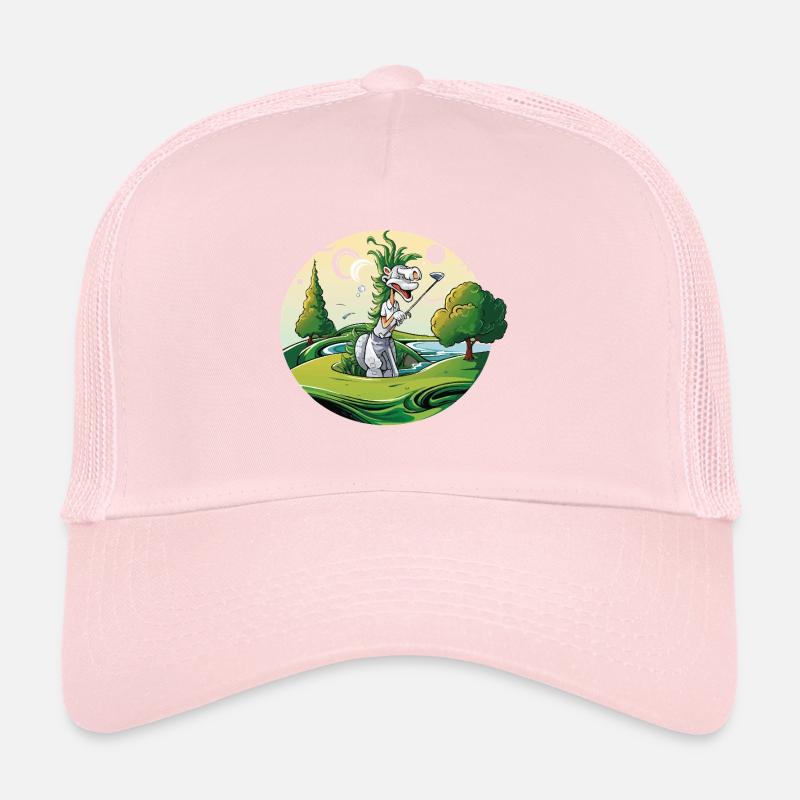 Duo de golf Dino sur une prairie verte Casquette trucker 