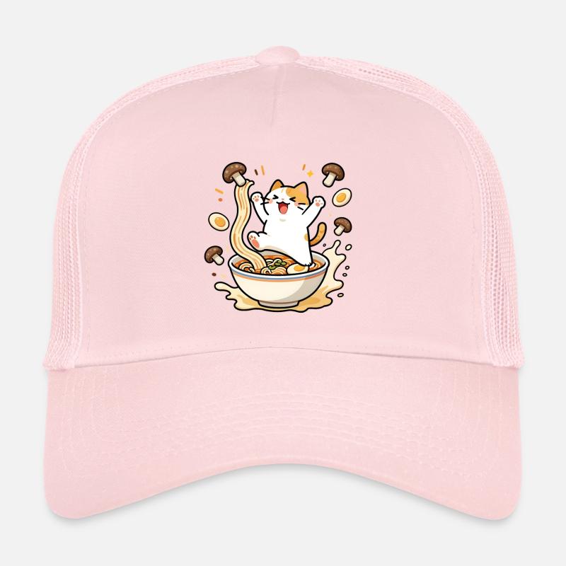 Chat ramen joyeux Casquette trucker 