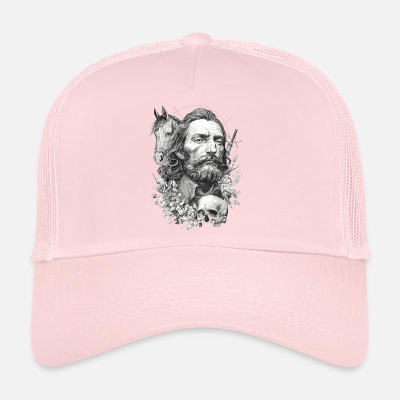 Mann, Pferd und Totenschädel Trucker Cap