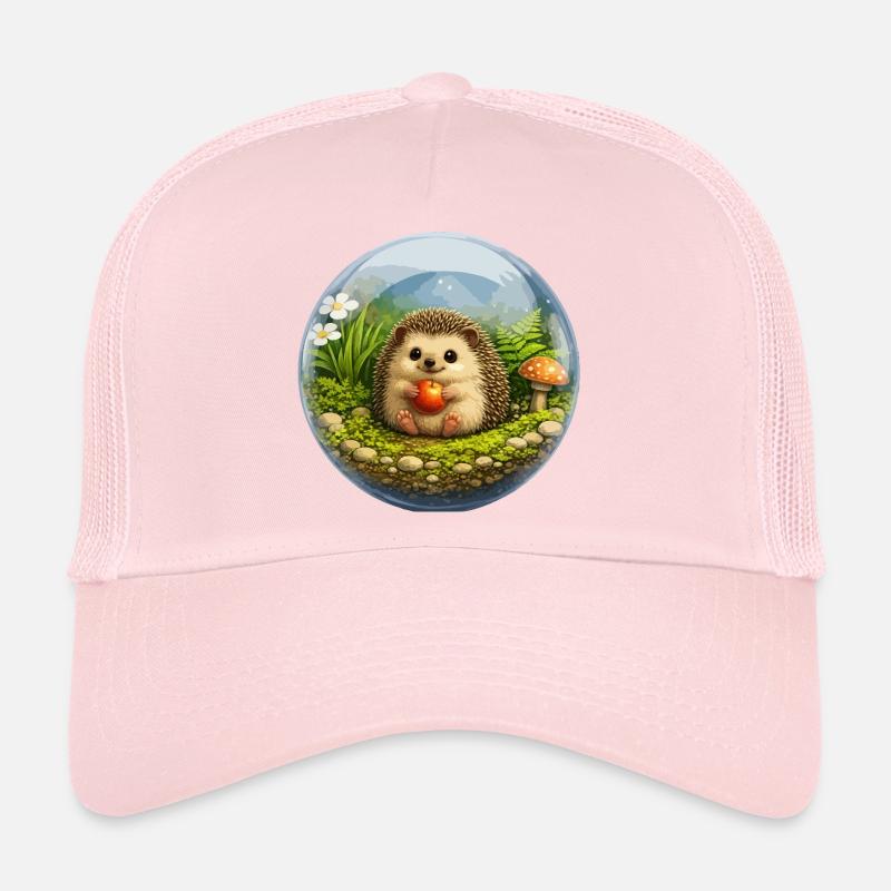 Hérisson dans une boule de verre avec scène de forêt Casquette trucker 