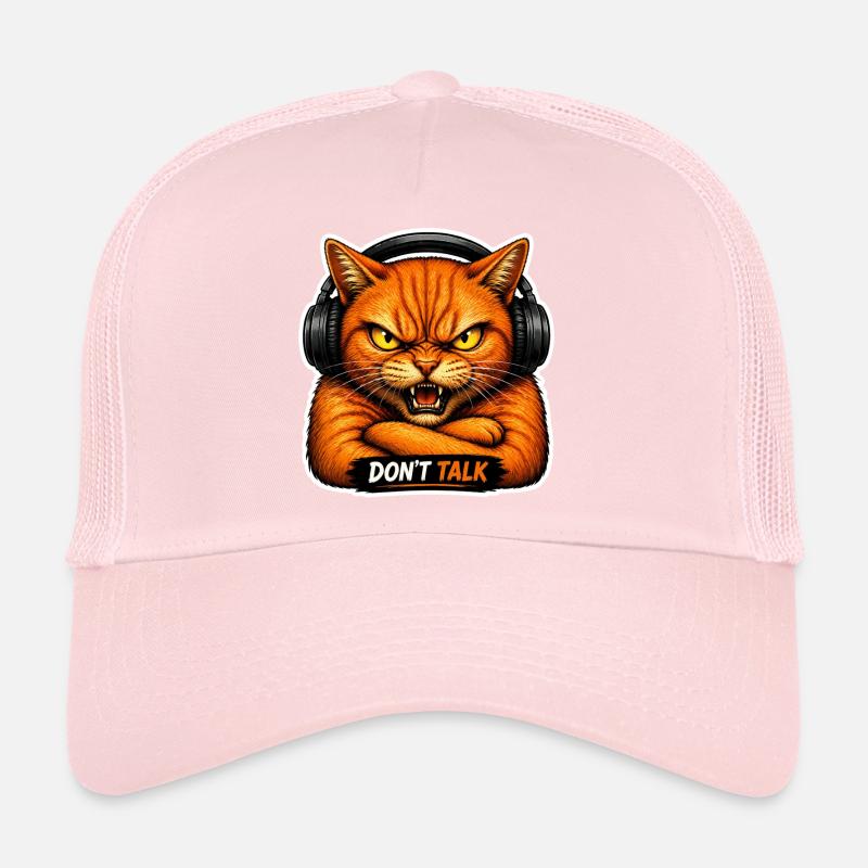 Don’t Talk – Genervte Katze mit Kopfhörern Trucker Cap
