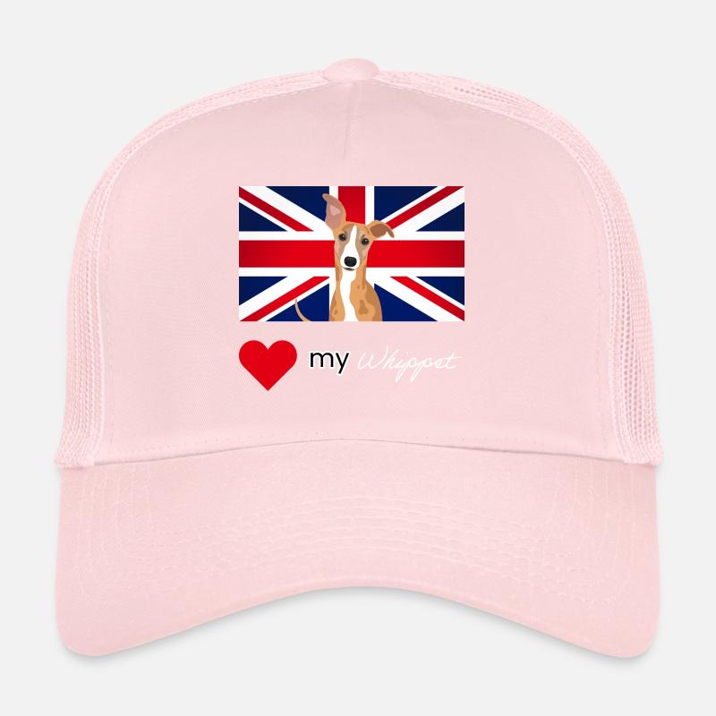 LUVMYWHIPPET (Texte blanc, Vibrant) - Casquette trucker  - rose pâle