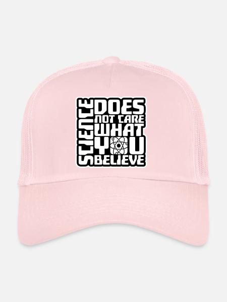 La science se moque de ce que vous croyez Logo des faits - Casquette trucker  - rose pâle - Devant