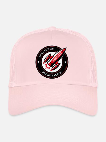 Jahrgang 26 – Wir Gehn Ab Wie Ne Rakete! (NEG Red) - Trucker Cap - Hellrosa - Vorne