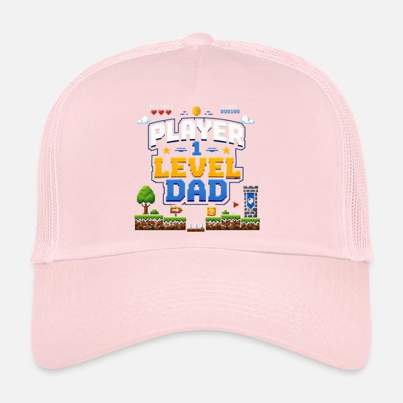 Pixellevel Vater: Retro Spielwelt Trucker Cap