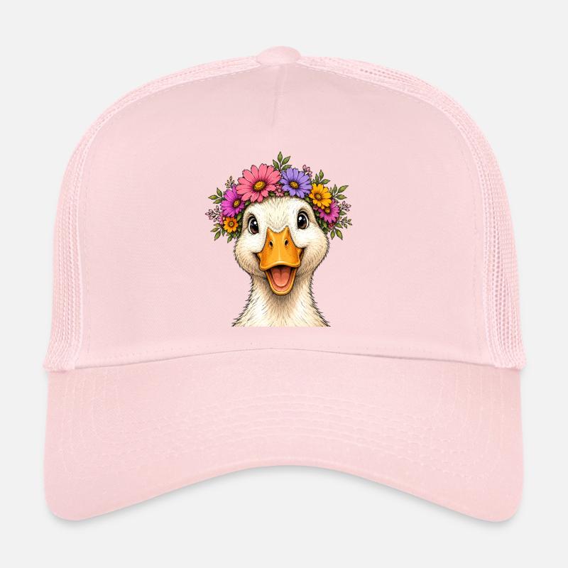 Duck with floral decoration Trucker Cap