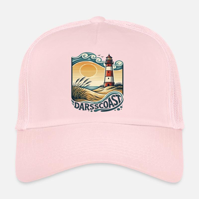 DarsCoast Lighthouse Coastal Wave Trucker Cap