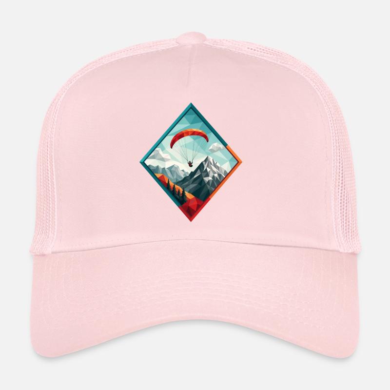 Paraglider over mountain landscape - Trucker Cap - pale pink