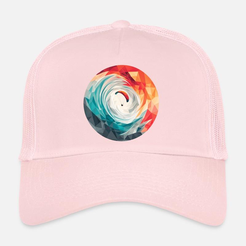 Geometric Vortex Paragliding - Trucker Cap - pale pink
