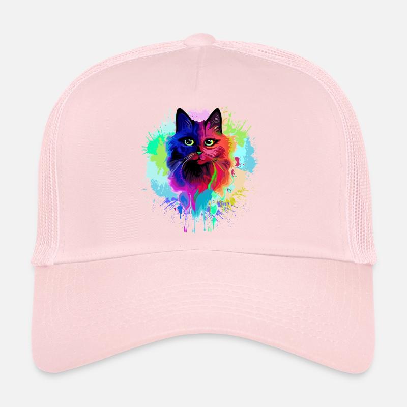 Éclaboussures psychédéliques psychédéliques de chat Casquette trucker 