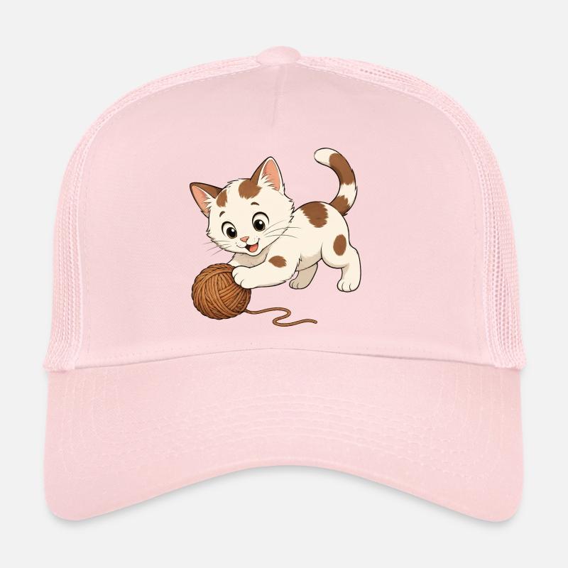 Kitten plays Trucker Cap